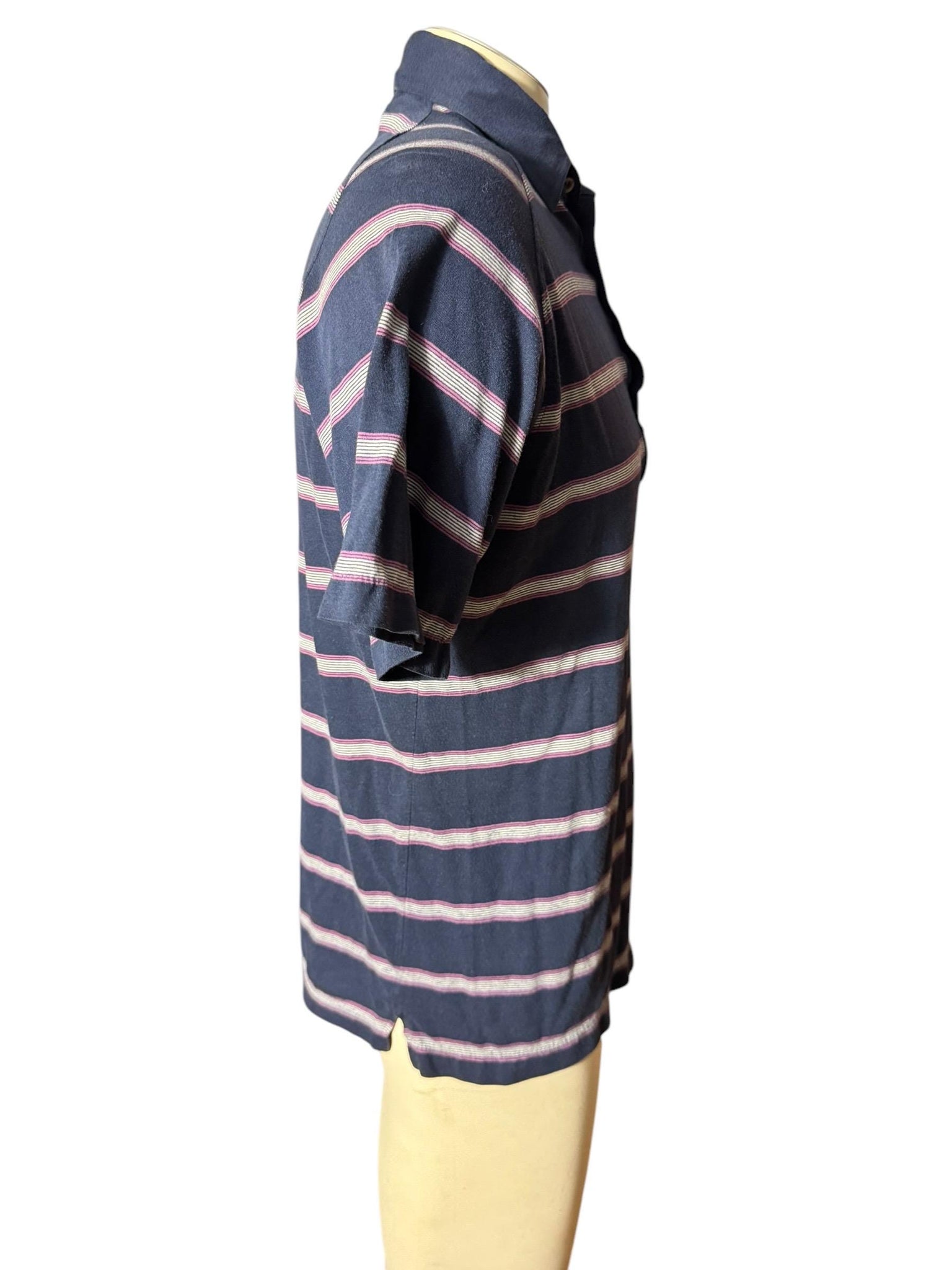 Vintage 80's men's navy purple polo shirt M Hogan