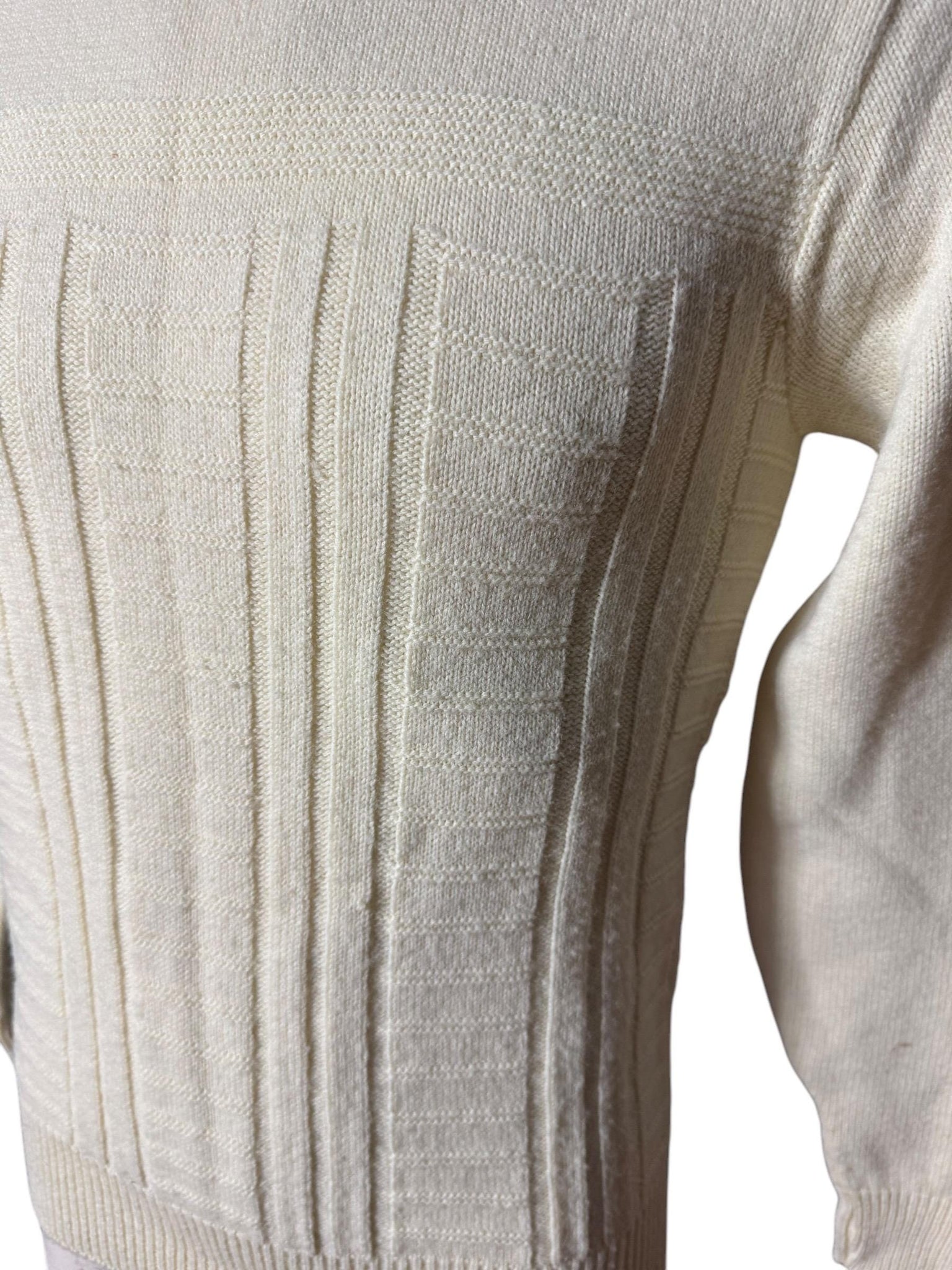 Vintage 70's men's cream sweater M Drummond