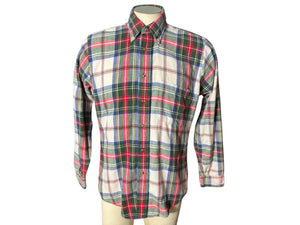 Vintage Gilhes red plaid flannel shirt M