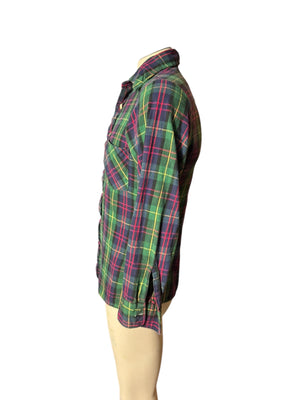 Vintage Manhatten green flannel shirt S