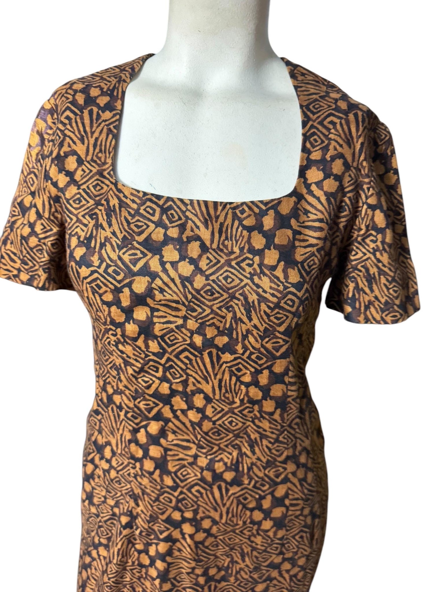 Vintage 80's black & brown fitted dress Gigi 6