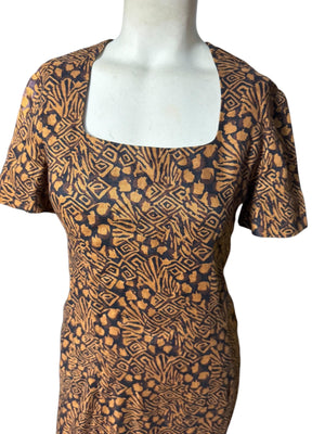 Vintage 80's black & brown fitted dress Gigi 6