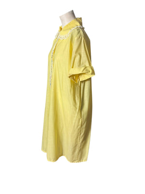 Vintage 60's cotton yellow robe house dress XL