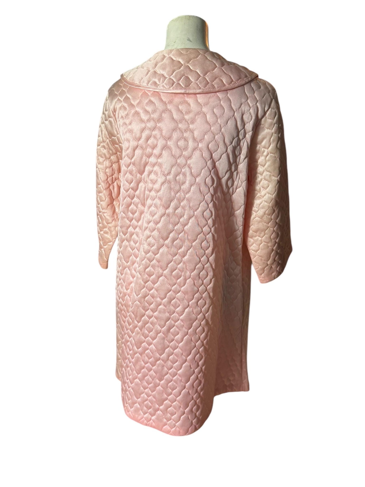 Vintage 60's quilted pink robe L 40