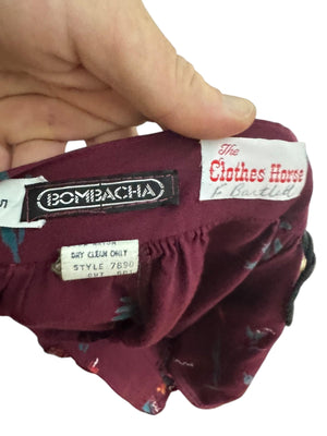 Vintage 80's maroon high waist skirt S Bombacha