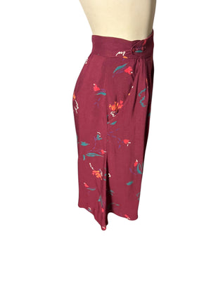 Vintage 80's maroon high waist skirt S Bombacha