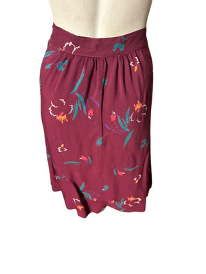 Vintage 80's maroon high waist skirt S Bombacha