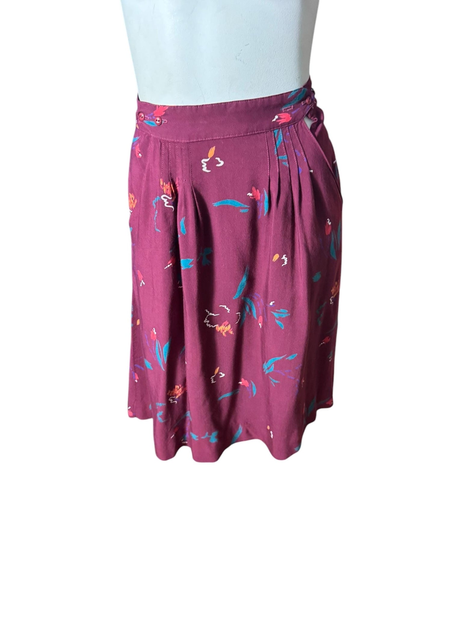 Vintage 80's maroon high waist skirt S Bombacha