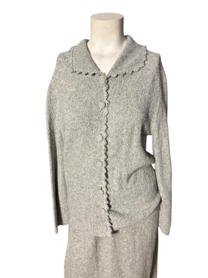 Vintage 70's women's sweater suit skirt & jacket M L Feather Knits