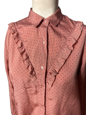 Vintage 80's prairie lace blouse S M