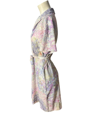 Vintage 70's purple polyester house dress L XL