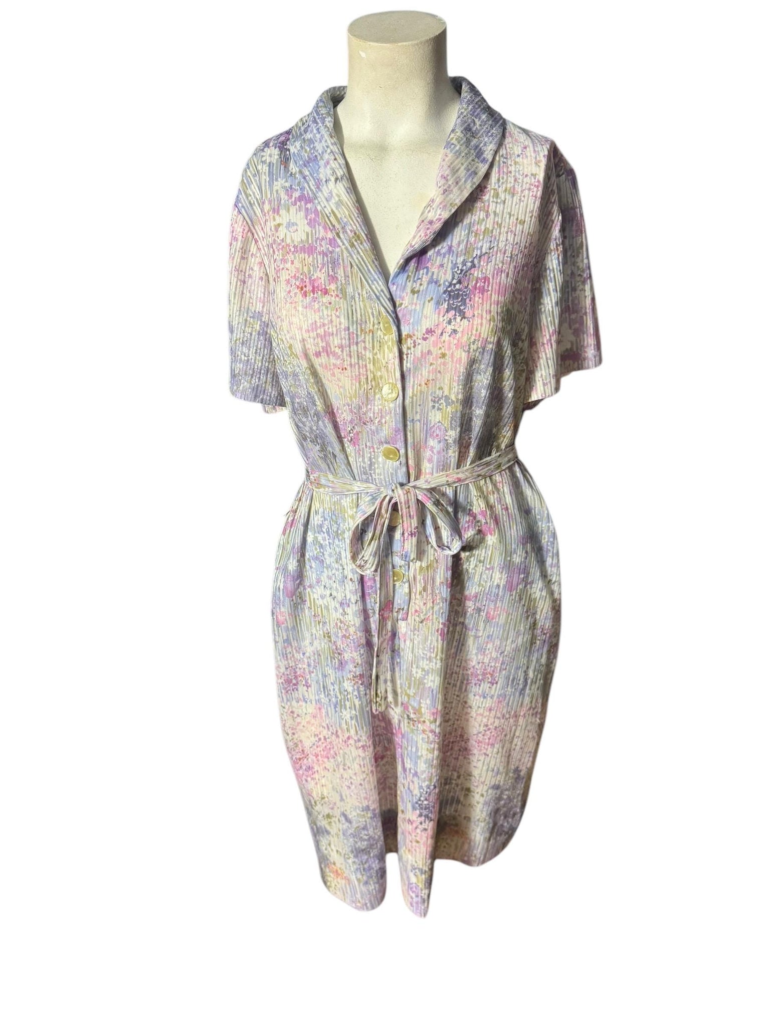 Vintage 70's purple polyester house dress L XL