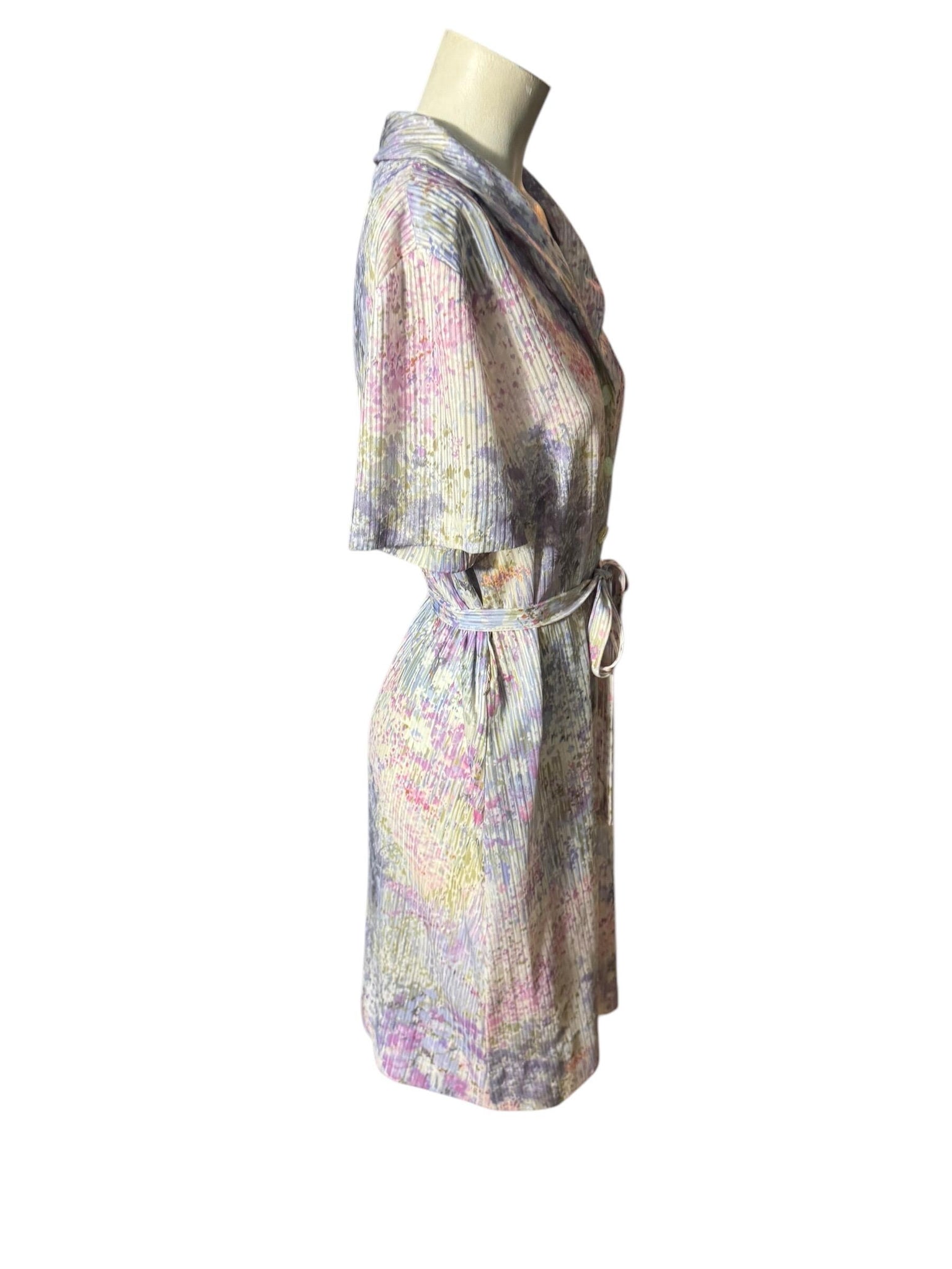Vintage 70's purple polyester house dress L XL