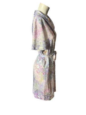Vintage 70's purple polyester house dress L XL