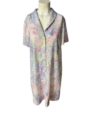 Vintage 70's purple polyester house dress L XL