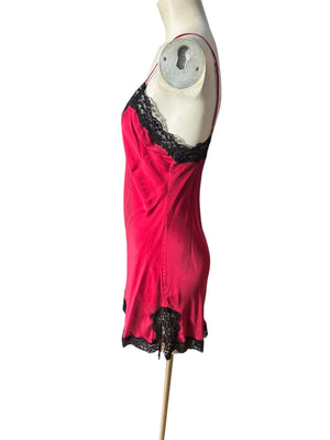 Red silk Victoria's Secret short nightgown M