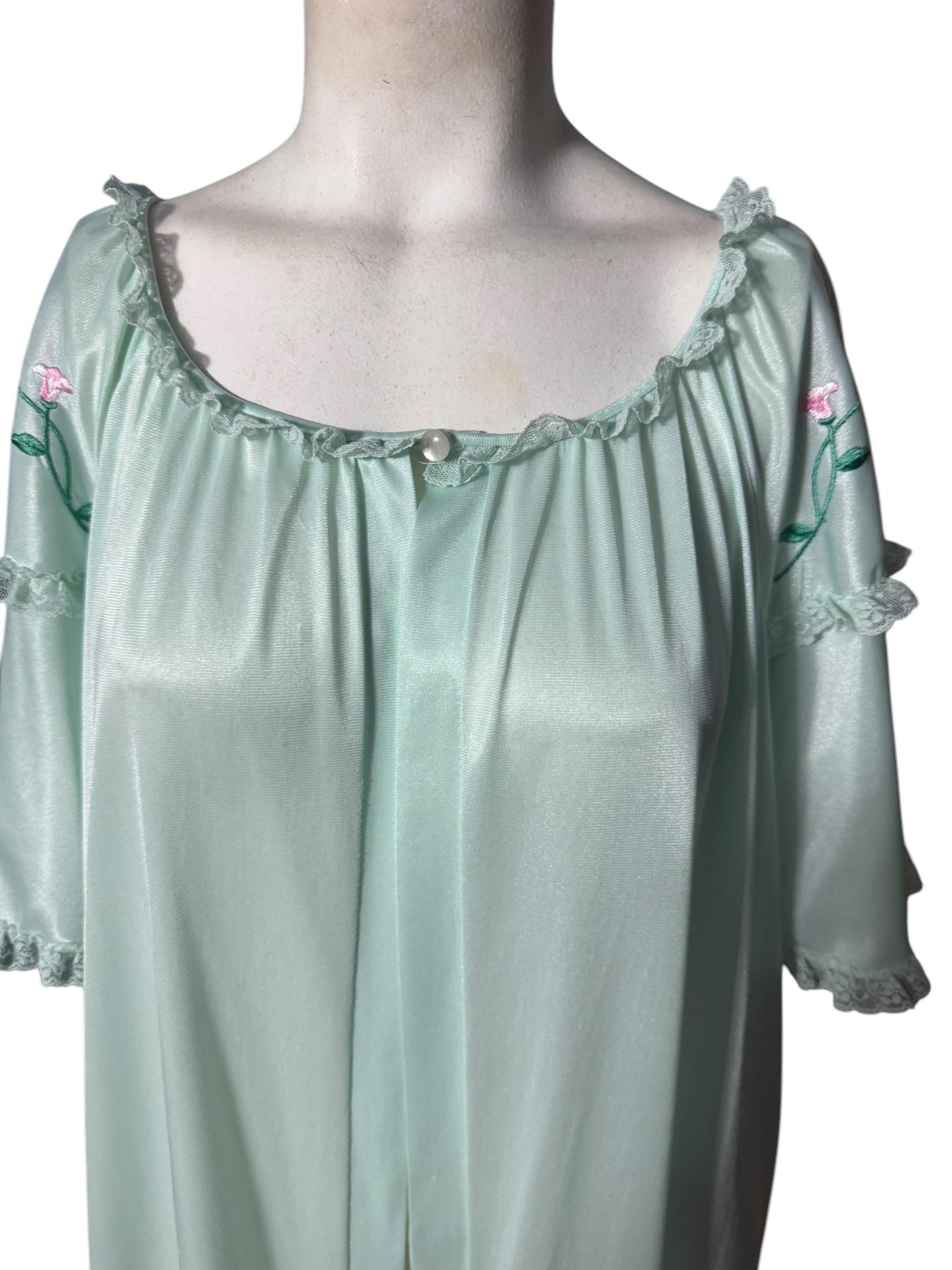 Vintage 70's 80's turquoise robe L