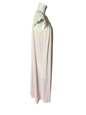 Vintage pink 80's long nightgown M