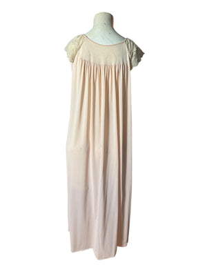 Vintage pink 80's long nightgown M