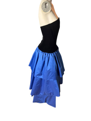 Vintage 80's Rose Taft Couture formal dress S