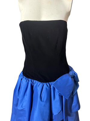 Vintage 80's Rose Taft Couture formal dress S