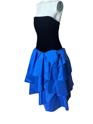 Vintage 80's Rose Taft Couture formal dress S