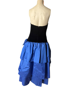 Vintage 80's Rose Taft Couture formal dress S