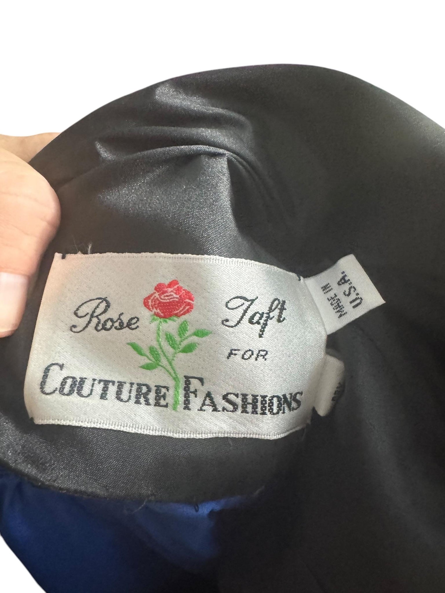 Vintage 80's Rose Taft Couture formal dress S