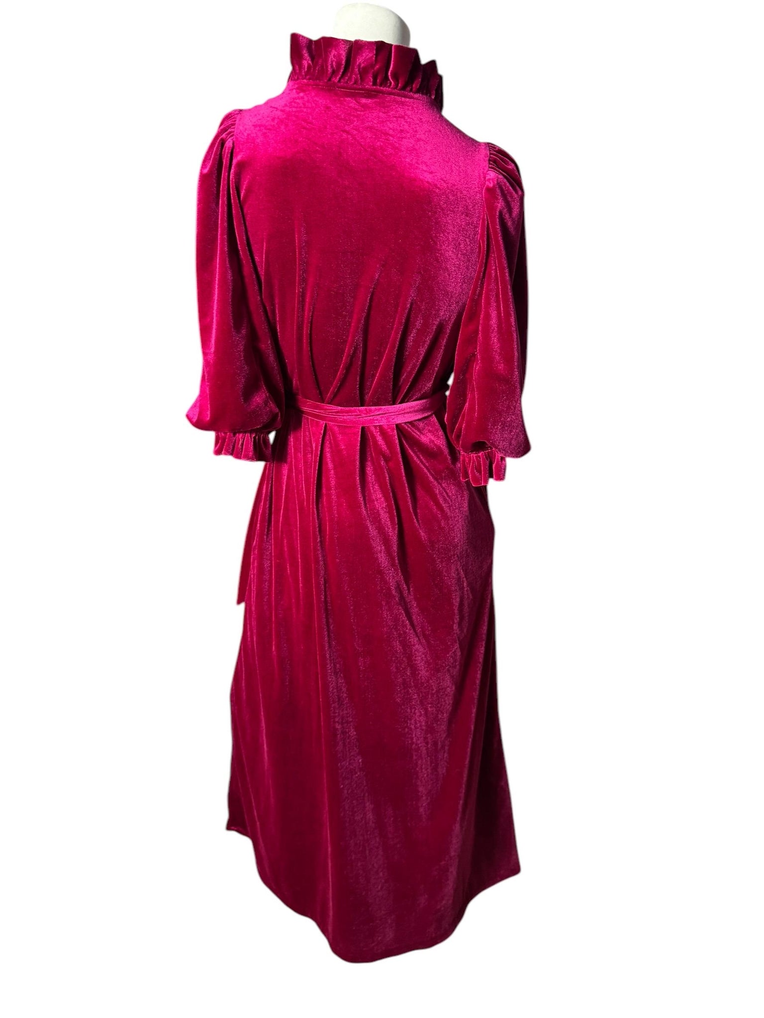 Vintage maroon velour robe S Miss Elaine