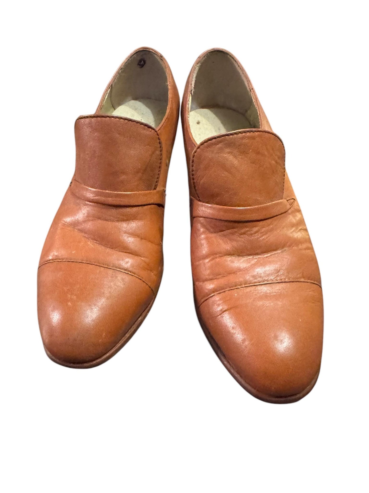 Vintage 70's men's brown heel loafer shoes 6