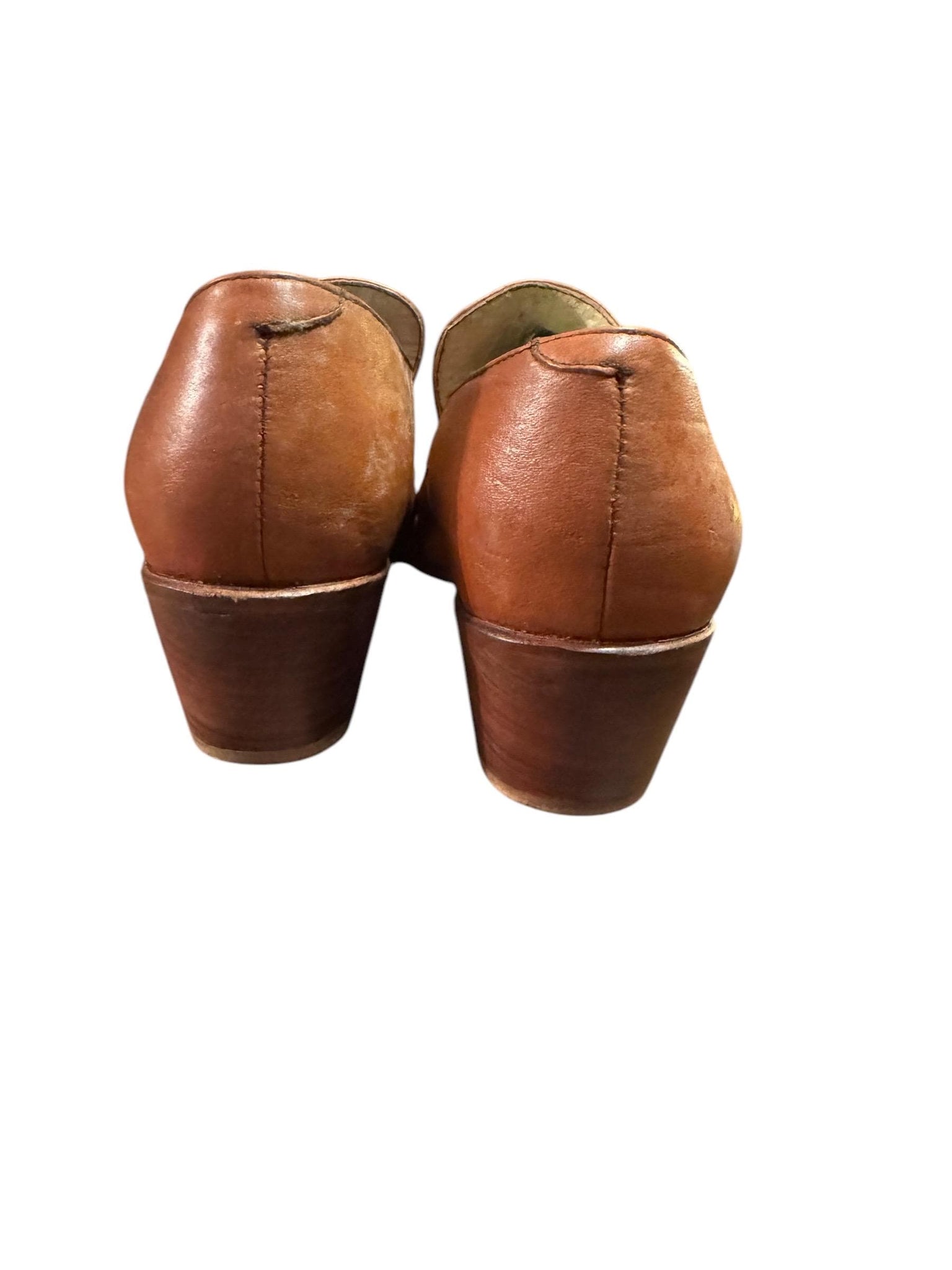 Vintage 70's men's brown heel loafer shoes 6