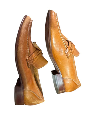 Vintage 70's Fayva men's brown loafer shoes 6