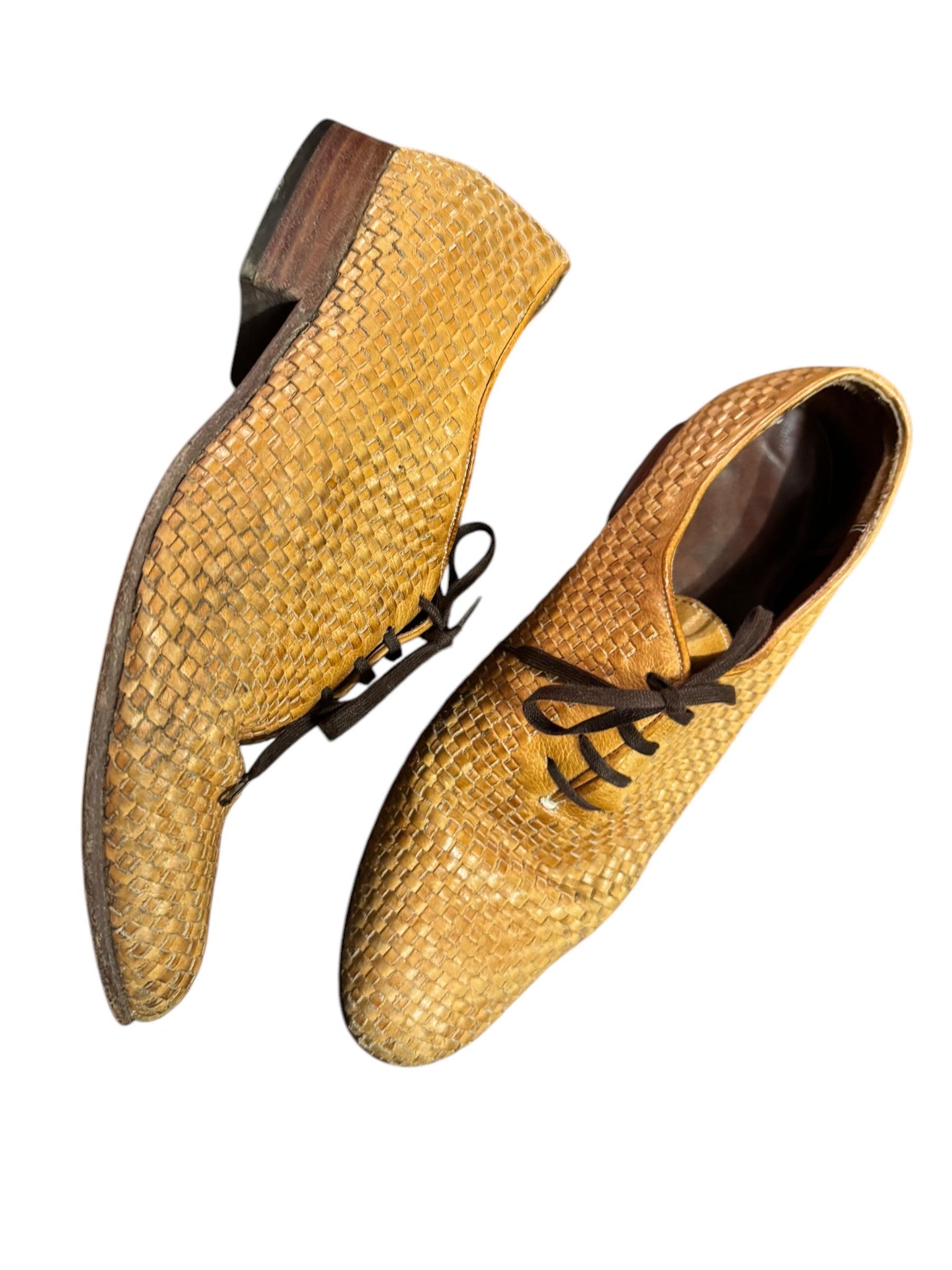 Vintage men's brown woven loafer shoes M- 7 W- 8.5