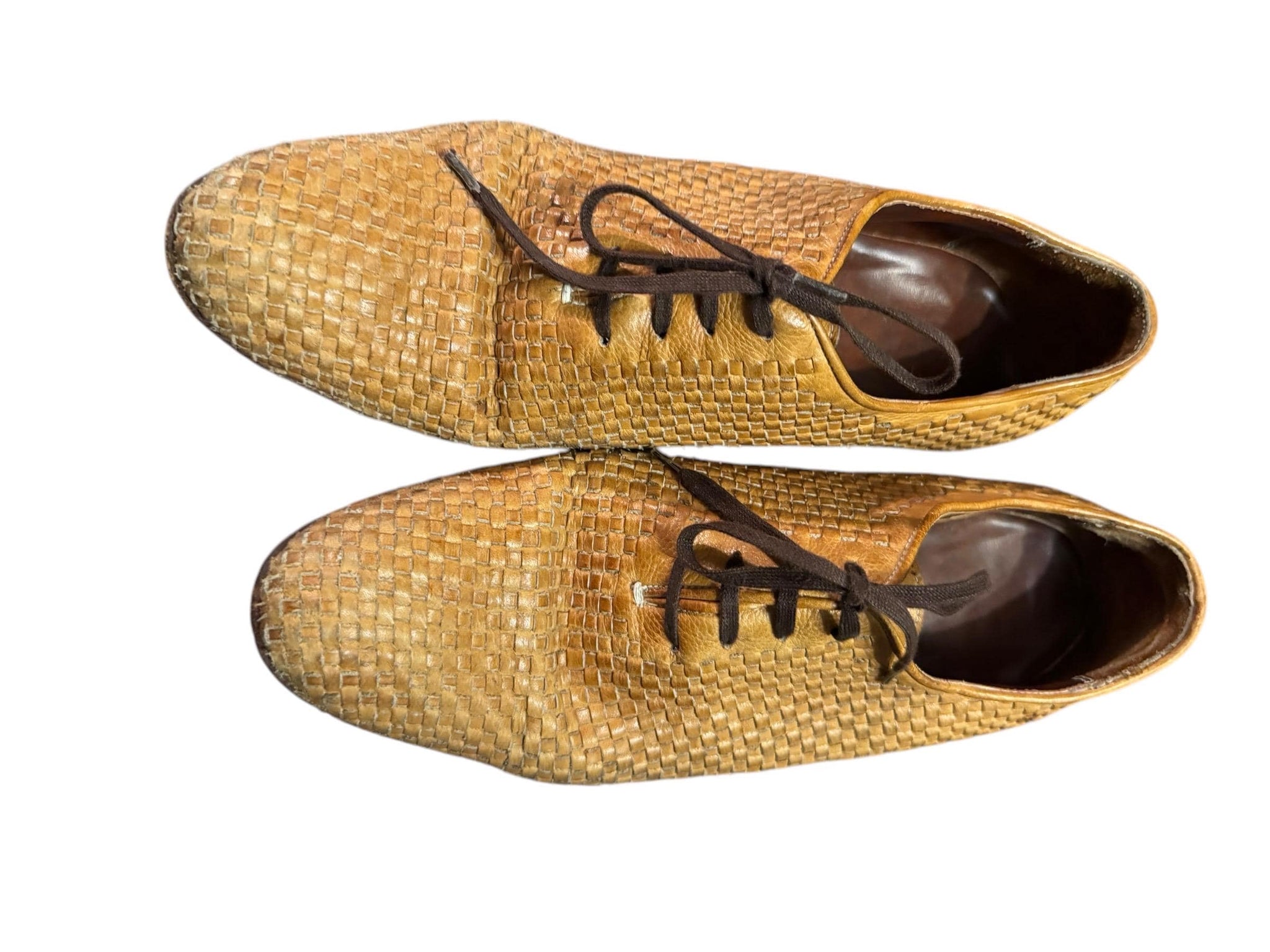 Vintage men's brown woven loafer shoes M- 7 W- 8.5