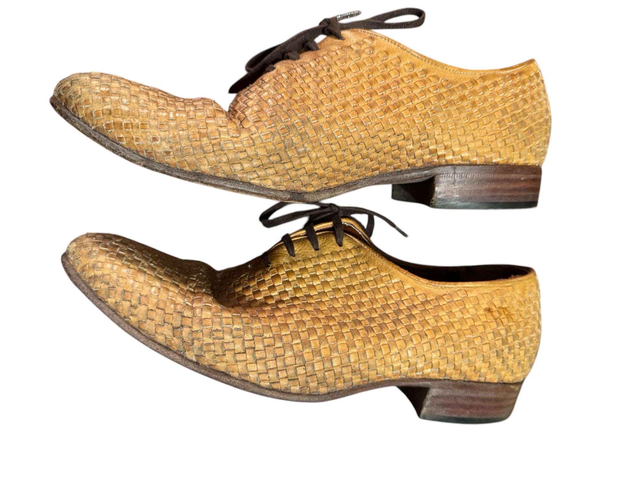 Vintage men's brown woven loafer shoes M- 7 W- 8.5