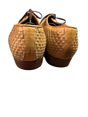 Vintage men's brown woven loafer shoes M- 7 W- 8.5