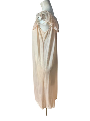 Vintage pink 80's long nightgown M
