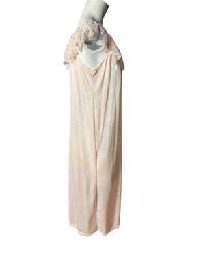 Vintage pink 80's long nightgown M