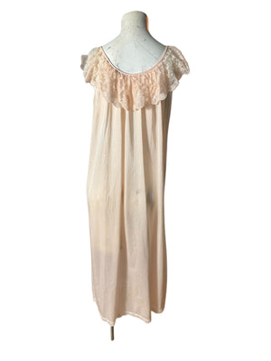 Vintage pink 80's long nightgown M