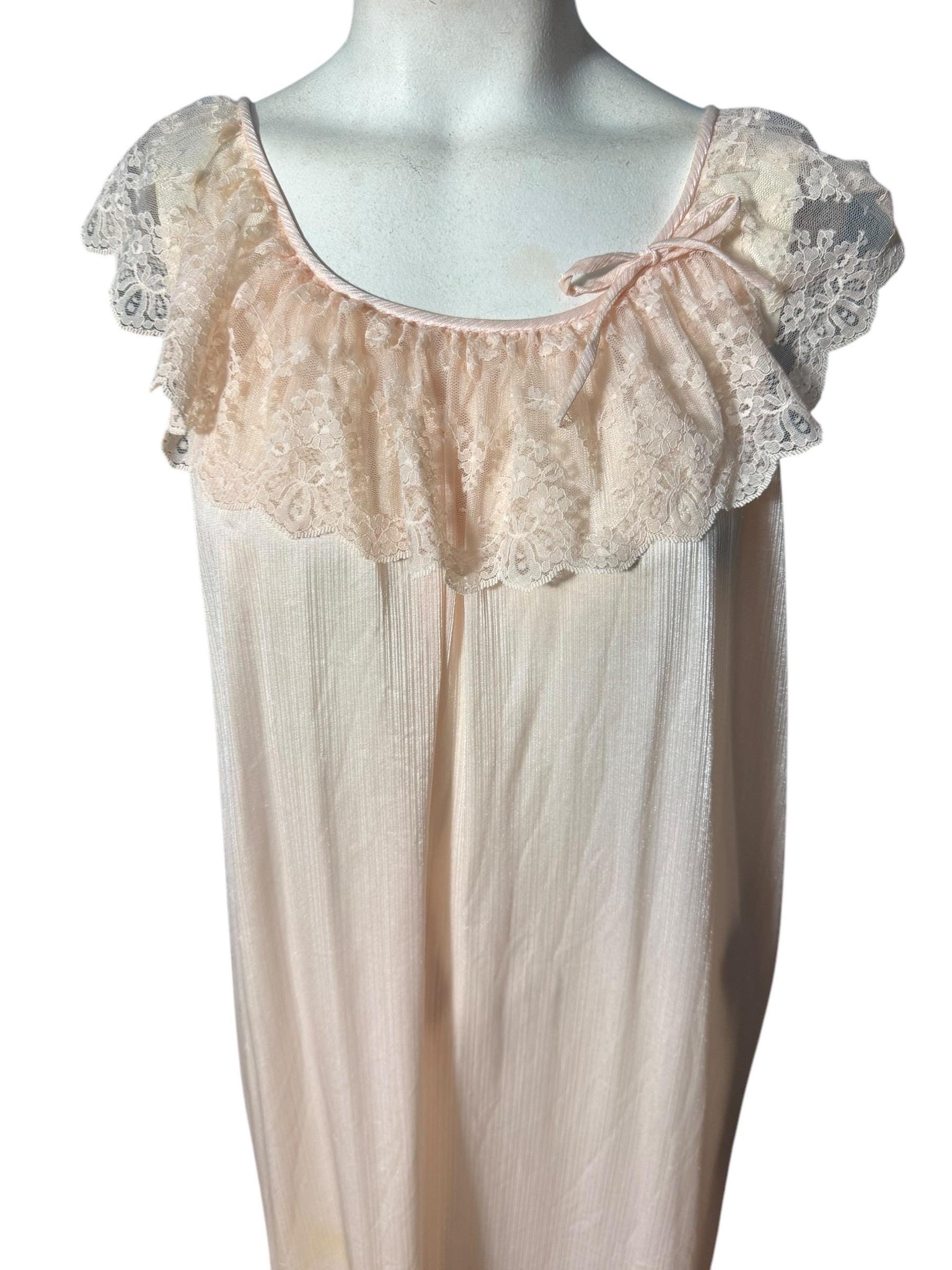 Vintage pink 80's long nightgown M