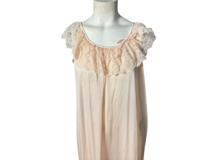 Vintage pink 80's long nightgown M