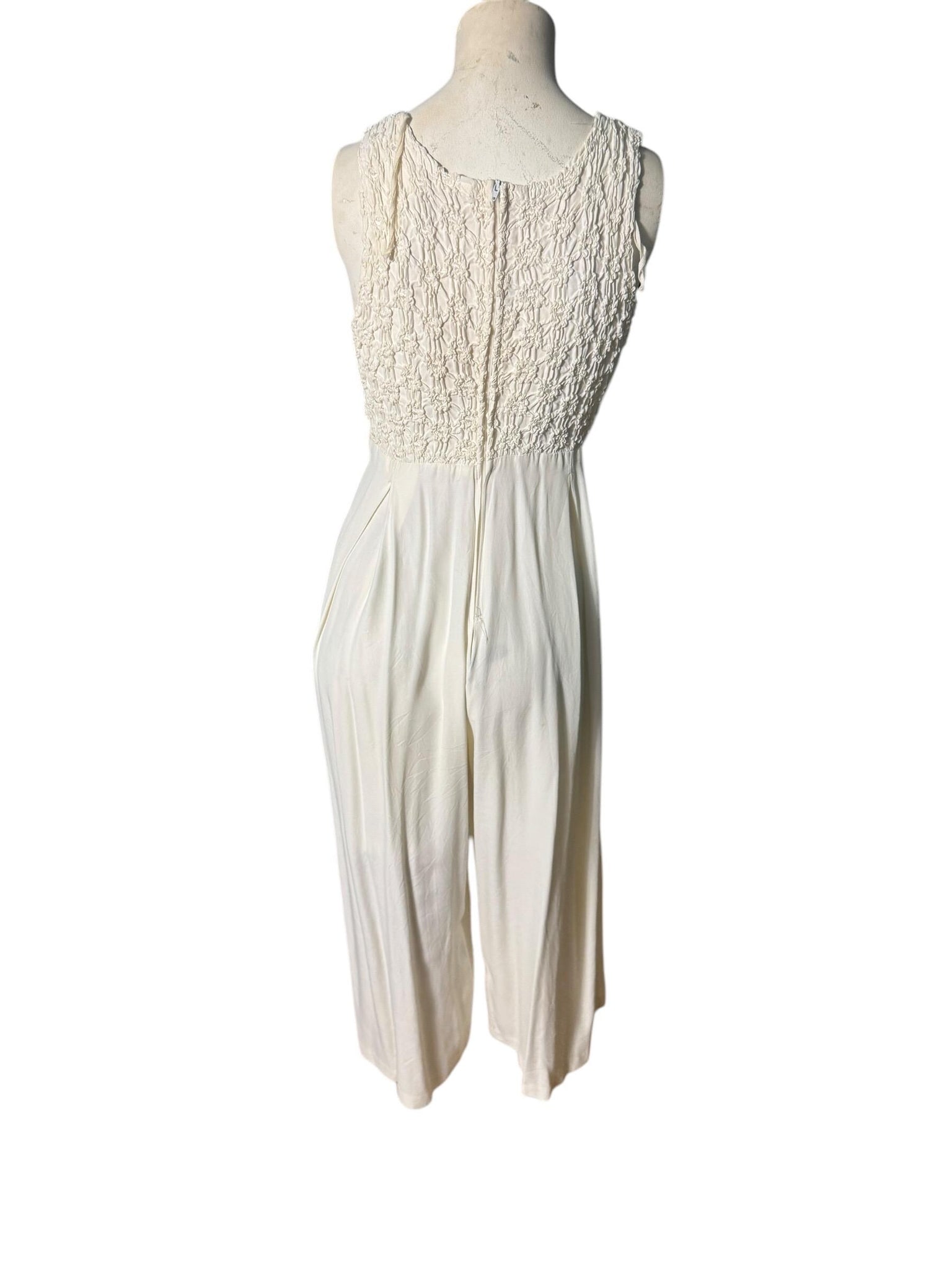 Vintage 80's white jumpsuit romper M Express