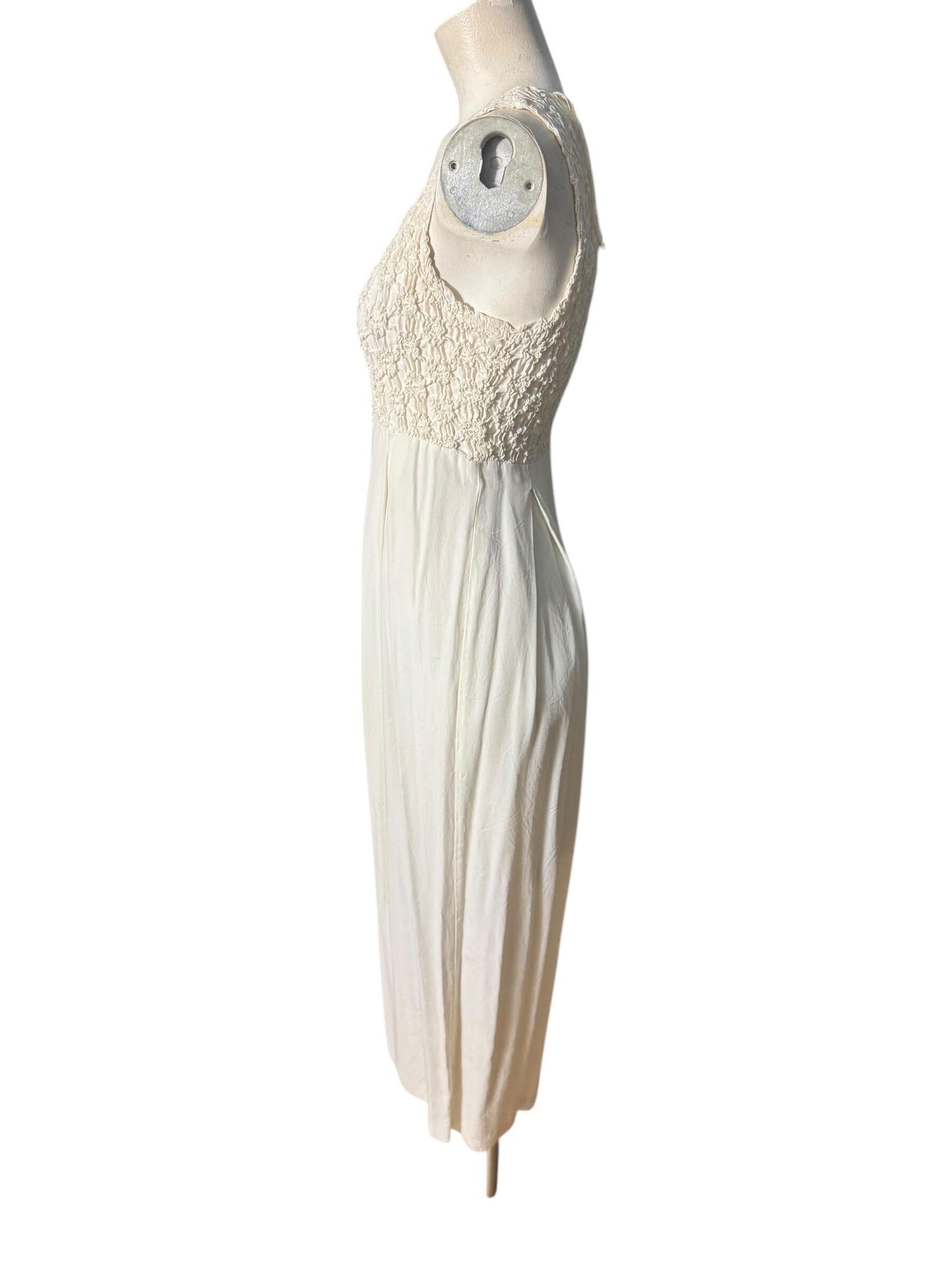 Vintage 80's white jumpsuit romper M Express