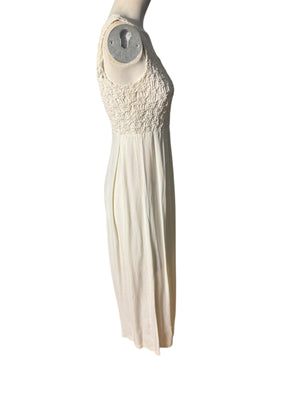 Vintage 80's white jumpsuit romper M Express