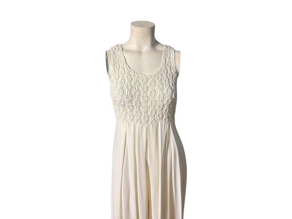 Vintage 80's white jumpsuit romper M Express
