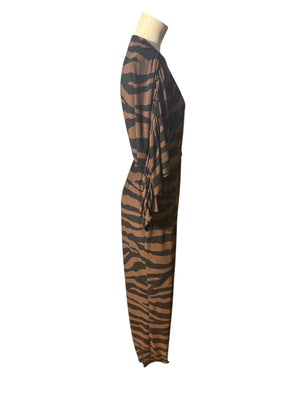 Vintage 80's black tiger jumpsuit M Pat Richards