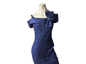 Vintage 80's blue prom party dress M
