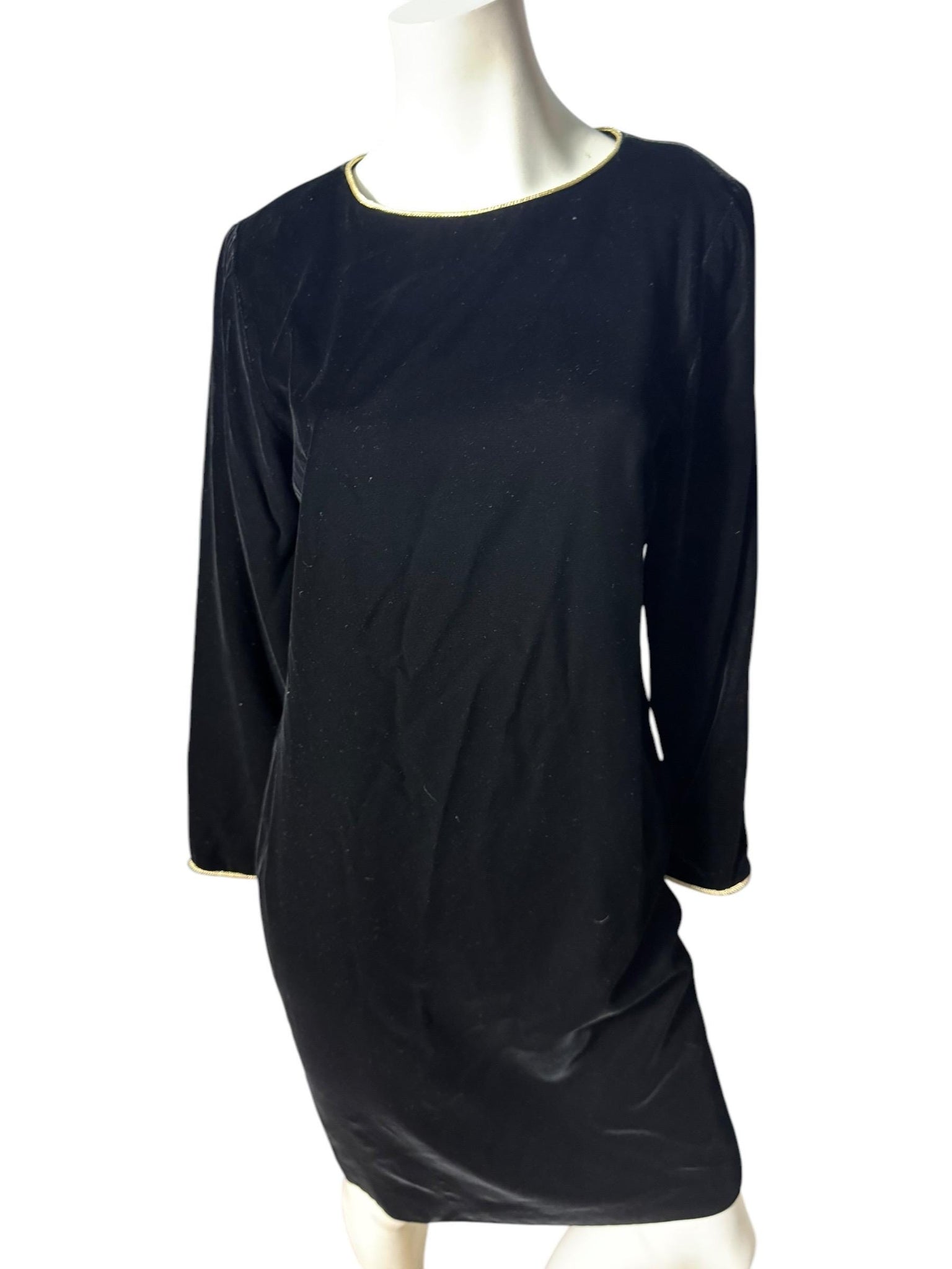 Vintage 80's black velvet dress M L Brooks Brothers