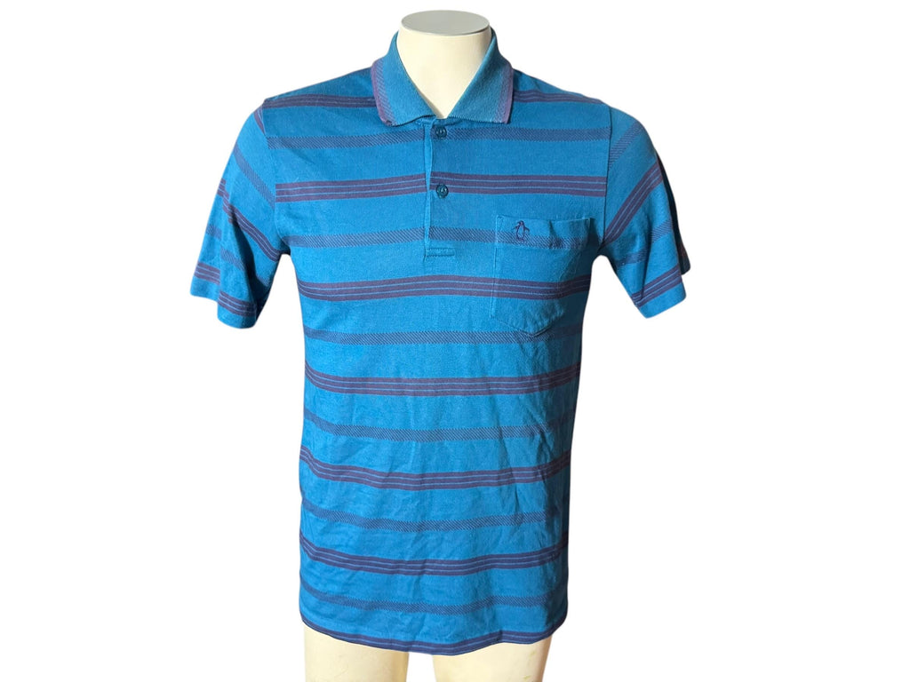 Vintage 80's turquoise men's polo shirt M Munsingwear