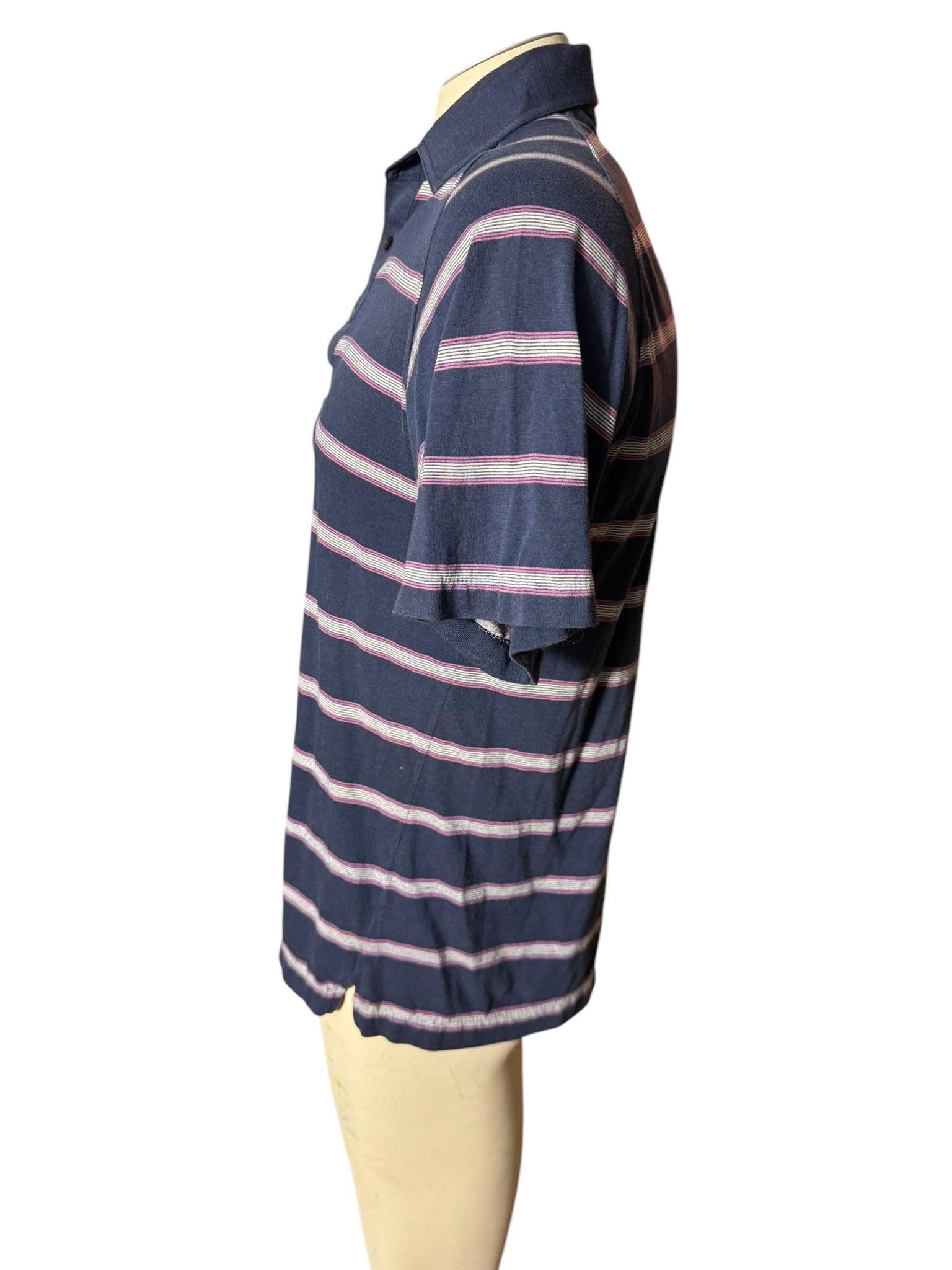 Vintage 80's men's navy purple polo shirt M Hogan